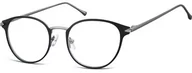 Okulary korekcyjne, oprawki, szkła - Sunoptic Oprawki okularowe kocie oczy damskie stalowe 940 czarno-grafitowe - miniaturka - grafika 1