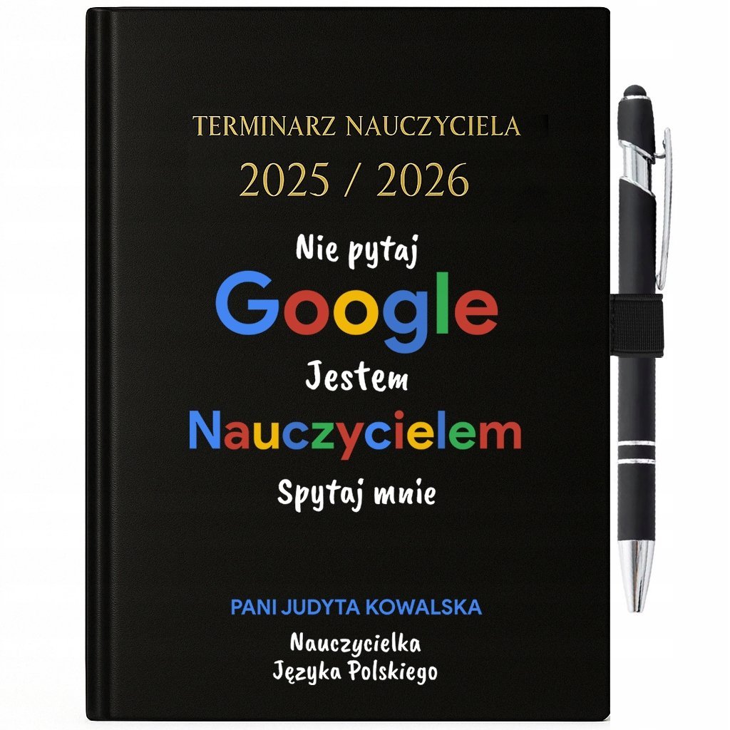 Zestaw Kalendarz 25/26 + Długopis Prezent Dla Nauczyciela Nie Pytaj Google