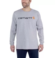 Koszulki męskie - Koszulka Carhartt EMEA Signature Graphic Long Sleeve T-Shirt HEATHER GREY - miniaturka - grafika 1