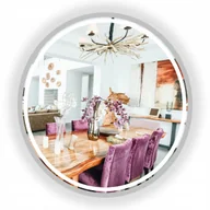 Lustra - LUSTRO ŁAZIENKOWE OKRĄGŁE LED SREBRNE W RAMIE LOFT 100 CM - miniaturka - grafika 1