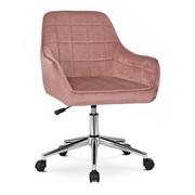 Fotele - Różowy pikowany fotel obrotowy młodzieżowy - Ondo - miniaturka - grafika 1