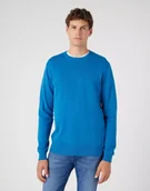 Swetry męskie - WRANGLER CREWNECK KNIT MĘSKI SWETER KLASYCZNY DEEP WATER W8A0QJ69F - Wrangler - miniaturka - grafika 1