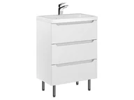 Szafki łazienkowe - Szafka Stojąca Z Umywalką ETH 60 cm - Biały Mat - miniaturka - grafika 1