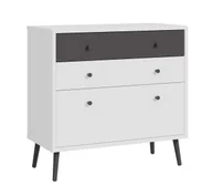 Inne meble do salonu - Komoda EasyKlix Harllson Hltk211Ec-M806 Biały / Uni Wolfram Szary - miniaturka - grafika 1