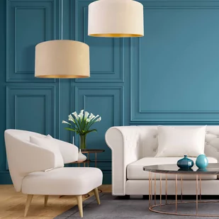 DUOLLA Lampa wisząca Roller, biała/złota - Lampy sufitowe - miniaturka - grafika 3