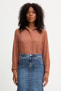 Silvian Heach koszula RAPANE damska kolor brązowy regular z kołnierzykiem klasycznym GPA25413CA - Koszule damskie - miniaturka - grafika 1