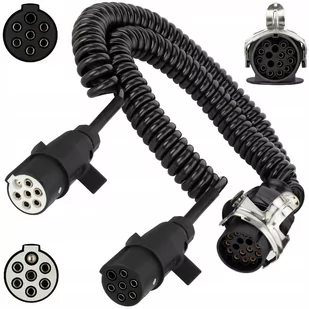 Przewód Spiralny Adapter 15 Pin 7 Pin N+S 24V 4M - Akcesoria do przyczep i kamperów - miniaturka - grafika 1