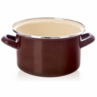 Garnki - Garnek emaliowany indukcja na indukcję gaz BROWN 18 cm 2L ORION 113331 - miniaturka - grafika 1