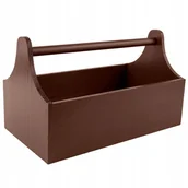 Dekoratorstwo - Nosidło skrzynka drewniana narzędzia kwiaty brąz - miniaturka - grafika 1