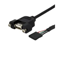 Kable komputerowe i do monitorów - StarTech 30 cm Inbouwpaneel USB Kabel - USB A naar Moederbord Aansluitkabel F/F kabel USB 0,3 m Czarny - miniaturka - grafika 1