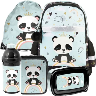 ZESTAW Szkolny Plecak Paso Miś Panda Koala Tęcza 5 elementów - Zestawy szkolne - miniaturka - grafika 1