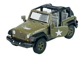 Samochody i pojazdy dla dzieci - WELLY JEEP WRANGLER RUBICON BEZ DACHU WOJSKOWY 1:34 SAMOCHÓD NOWY METALOWY MODEL - miniaturka - grafika 1