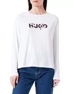 Koszule damskie - Hugo Boss Damska koszula Floral_LS z długim rękawem, Biały 100, S - miniaturka - grafika 1