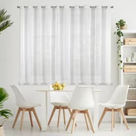 Firany - Gładka delikatna firana BIAŁY WOAL 350x150 kółka LUCY - miniaturka - grafika 1