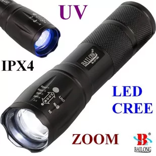 Metalowa Latarka Taktyczna LED CREE Bailong + Ultrafiolet (UV) + ZOOM + Akcesoria - Zasięg do 500m!! - Latarki Metalowa Latarka Taktyczna LED CREE Bailong + Ultrafiolet (UV) + ZOOM + Akcesoria - Zasięg do 500m!! - Latarki - miniaturka - grafika 1