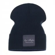 Czapki damskie - Czapka Damska Beanie Zimowa Granatowa Majka - miniaturka - grafika 1