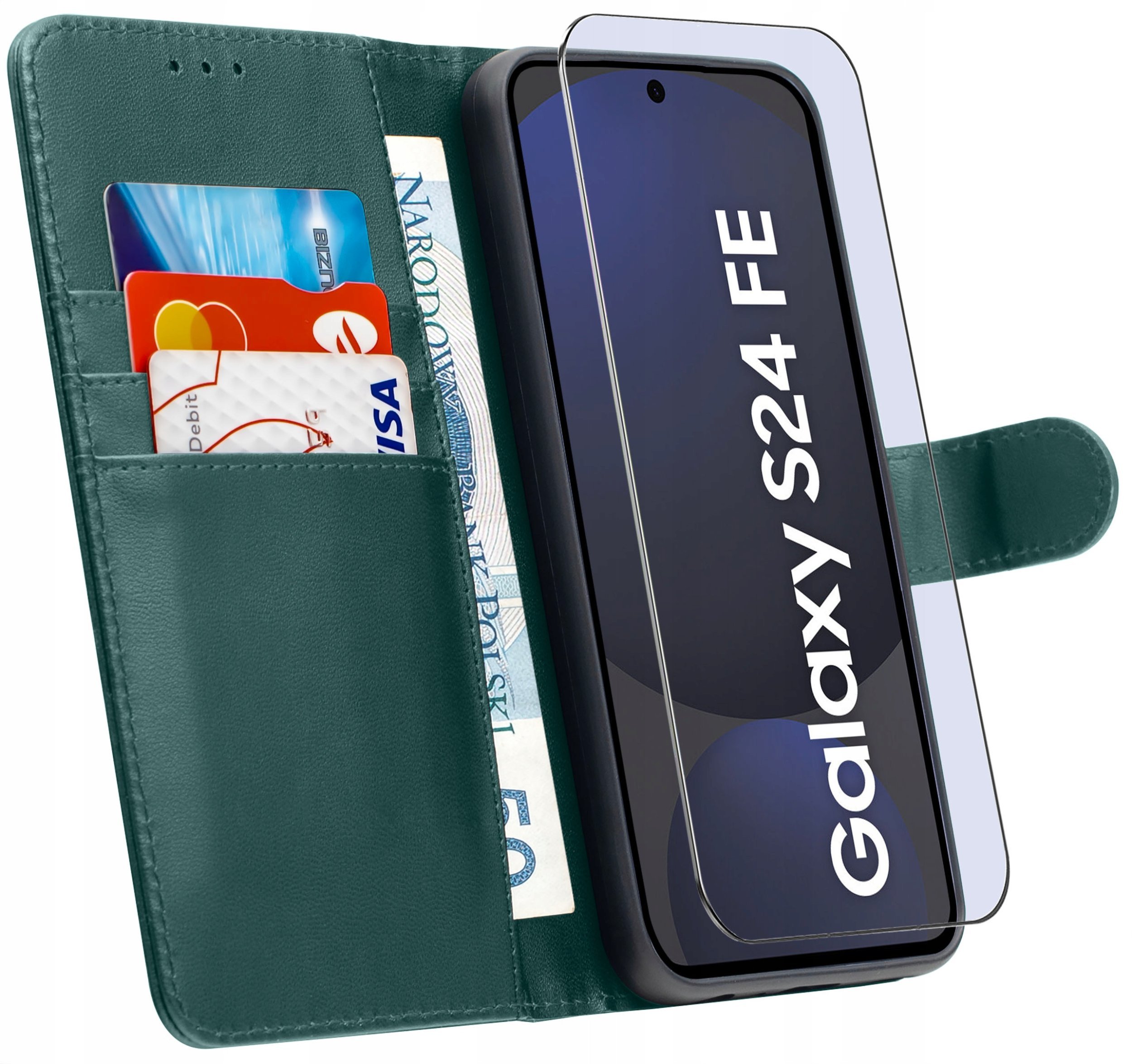 ETUI do Samsung S24 FE SKÓRZANE PORTFEL BOOK TOKRA CASE CLASSIC + SZKŁO
