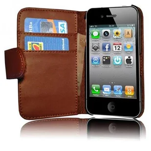 Cadorabo Etui ochronne na Apple iPhone 4 / iPhone 4S w kolorze brązowym Etui ochronne na telefon komórkowy Etui książkowe Etui Cover - Etui i futerały do telefonów - miniaturka - grafika 1