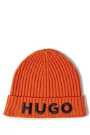 Czapki damskie - HUGO Męska czapka unisex-X565-3, ciemnopomarańczowa 801, ONESI - miniaturka - grafika 1