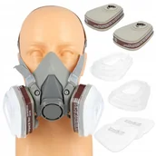 Odzież robocza - Maska Lakiernicza Półmaska Ochronna Przeciwpyłowa Zestaw Filtry Wkłady - miniaturka - grafika 1