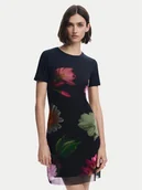 Sukienki - Desigual Sukienka codzienna Hamburgo 25SWVK14 Czarny Slim Fit - miniaturka - grafika 1