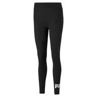 Spodnie sportowe damskie - Damskie legginsy z logo Essentials PUMA Black - miniaturka - grafika 1