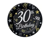 Dekoracje i nakrycia stołu na imprezę - Talerzyki papierowe Beauty&Charm 30 Birthday, 18 cm/ 8 szt. - miniaturka - grafika 1
