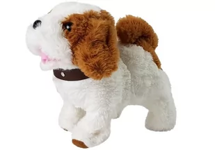 Pluszowy Pies na Baterie Biały w Łaty Rusza Ogonem Dźwięk - Zabawki interaktywne dla dzieci - miniaturka - grafika 3