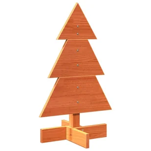 vidaXL Drewniana choinka do udekorowania, woskowy brąz, 60 cm, sosnowa - Choinki - miniaturka - grafika 1