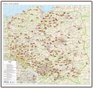 Mapy i plansze edukacyjne - EkoGraf, Polska mapa ścienna zamków na podkładzie w drewnianej ramie, 1:700 000 - miniaturka - grafika 1