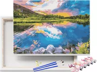 Malowanie po numerach - Malowanie po Numerach Pejzaż z Jeziorem i Chmurami / beliart - miniaturka - grafika 1