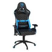 Fotele gamingowe - Cobra Draco CRF192 Gamingowy do 130kg Skóra ECO Czarno-niebieski - miniaturka - grafika 1