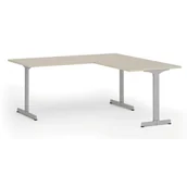 Biurka - Biurko PRIMO BETA L, 1800 x 1800 mm, podstawa szara, brzoza - miniaturka - grafika 1