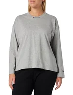 Koszulki i topy damskie - Champion Legacy American Classics W-Light Cotton Jersey L-s Relaxed Crewneck Damska koszulka z długim rękawem, Jasny melanż szary, L - miniaturka - grafika 1