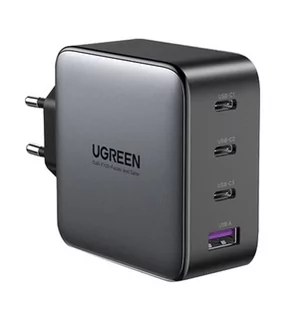 Ładowarka sieciowa UGREEN CD226, 3x USB-C, 1x USB-A, GaN, PD3.0, QC4+, 100W, Kabel 1.5m (szary) - Ładowarki do telefonów - miniaturka - grafika 1