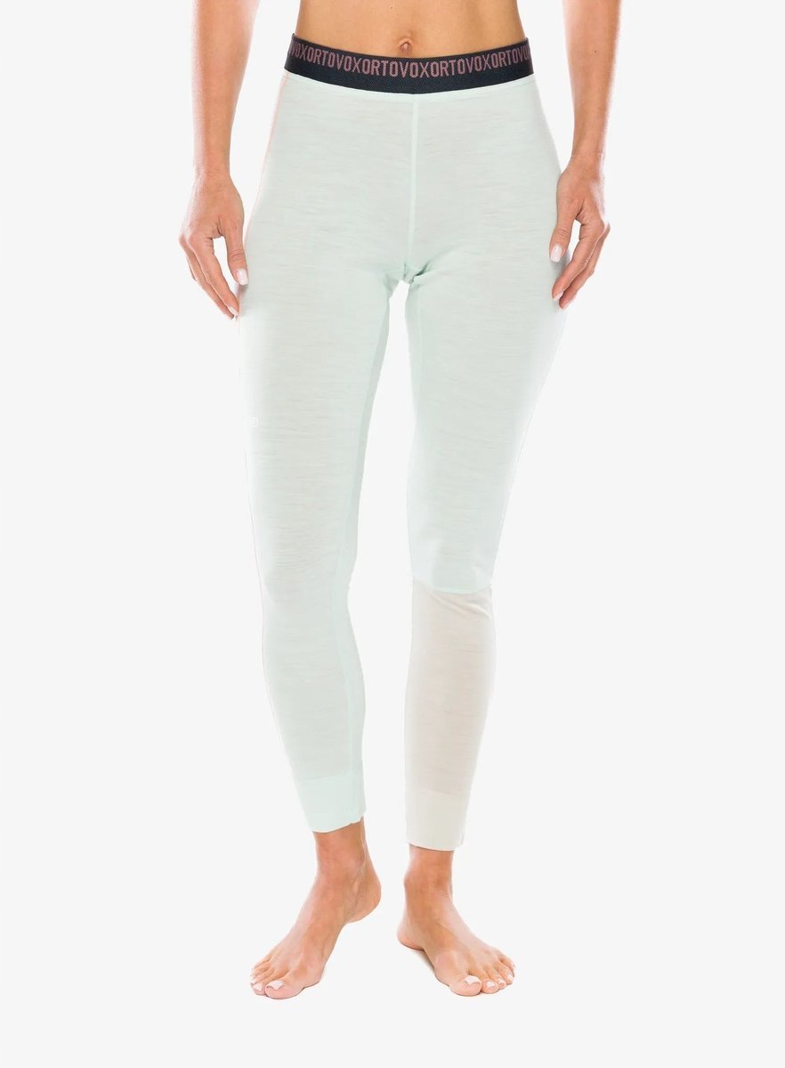 Legginsy termoaktywne damskie Ortovox 185 Rock N Wool Long Pants - zielony, rozmiar S