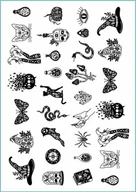 Zabawki kreatywne - Tatuaże zmywalne tymczasowe z grafiką na halloween, arkusz A4 - miniaturka - grafika 1