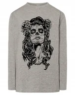 Koszulki i topy damskie - Longsleeve męski nadruk kobieta CZASZKA r.M - miniaturka - grafika 1