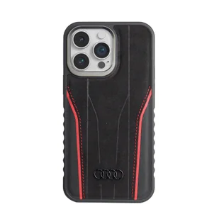 Audi Genuine Leather MagSafe iPhone 14 Pro Max 6.7" czarno-czerwony/black-red hardcase AU-TPUPCMIP14PM-R8/D3-RD - Etui i futerały do telefonów - miniaturka - grafika 10
