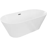 Wanny - Mexen Luna Slim wanna wolnostojąca 170 x 75 cm, biała, przelew gun gray szczotkowany - 52041707500-66 - miniaturka - grafika 1