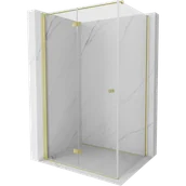 Kabiny prysznicowe - Mexen Mist-F kabina prysznicowa składana lewa 110 x 95 cm, transparent, złota szczotkowana - 8A6T-110-095-55-00-L - miniaturka - grafika 1