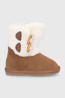 Buty dla dziewczynek - Emu Australia Śniegowce zamszowe dziecięce Burnet kolor brązowy - grafika 1