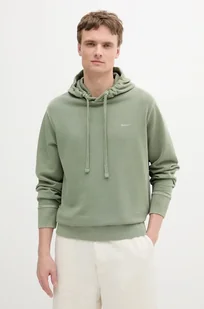 Gant bluza bawełniana męska kolor zielony z kapturem gładka 2067035 - Bluzy męskie - miniaturka - grafika 1