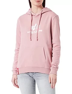 ALPHA INDUSTRIES Damska bluza z kapturem New Basic Wmn Foil Print Silver różowy/srebrny, Srebrny różowy/srebrny metaliczny, L - Bluzy damskie - miniaturka - grafika 1