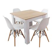 Stoły z krzesłami - Zestaw stół Modern 80 SW i 4 krzesła Milano białe - miniaturka - grafika 1