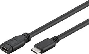 PremiumCord USB-C 3.1 kabel przedłużający 2 m, kabel do transmisji danych SuperSpeed do 5 Gbit/s, kabel do ładowania, USB 3.1 generacja 1 gniazdo typu C na wtyczce, kolor czarny, długość 2 m ku31mf2 - Kable USB - miniaturka - grafika 2