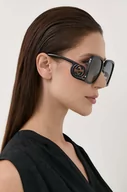 Okulary przeciwsłoneczne - Gucci okulary przeciwsłoneczne damskie kolor czarny - miniaturka - grafika 1