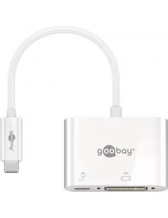 Goobay urządzenie USB-C -adapter DVI, PD, biały, 0.15 m, torebka plastikowa Rozszerzona USB-C w celu złącze DVI 4040849621086 - Kable USB - miniaturka - grafika 3