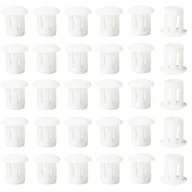 Śruby i nakrętki - Zaślepki - Zamykane okrągłe zaślepki mocujące - Do rur słupków ogrodzeniowych do mebli - 5 mm, 30 szt. - Białe - miniaturka - grafika 1