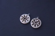 Naszyjniki - Islandzki naszyjnik Vegvisir, nordycki kompas- naszyjnik ochronny - miniaturka - grafika 1